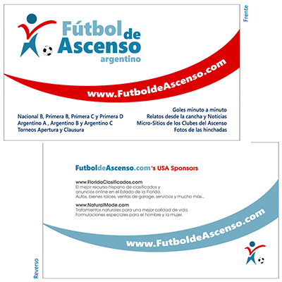 Project Piece: Foreign Soccer Portal Business Card Design by Silvia Reinhardt Portfolio,  UX/UI/Interaction Designer