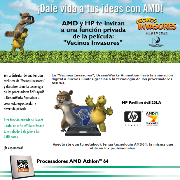 Project Piece: Over the Hedge Movie Private Argentina Premier Invite by Silvia Reinhardt Portfolio,  UX/UI/Interaction Designer