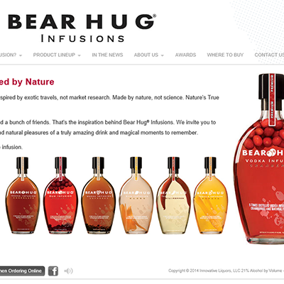 Project Piece: Luxury Spirit Infusions Producer Site by Silvia Reinhardt Portfolio,  UX/UI/Interaction Designer